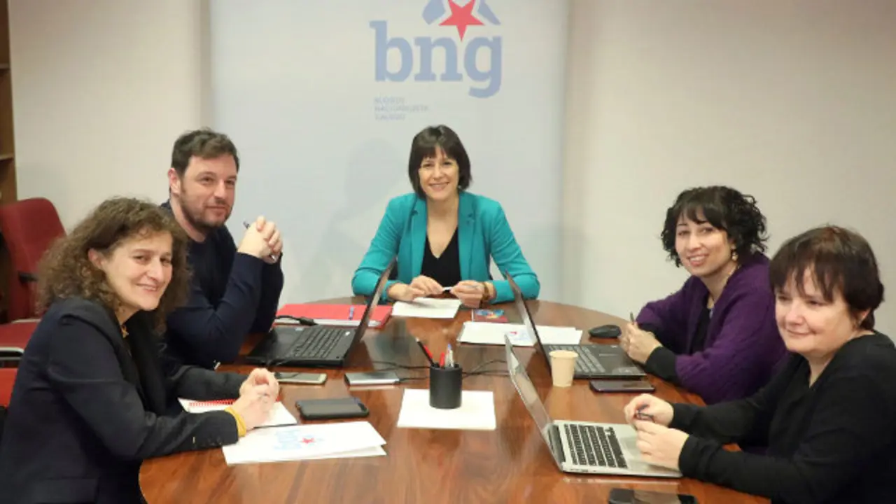 Ana Pontón, na sede do BNG en Santiago.XOÁN REY (Efe)