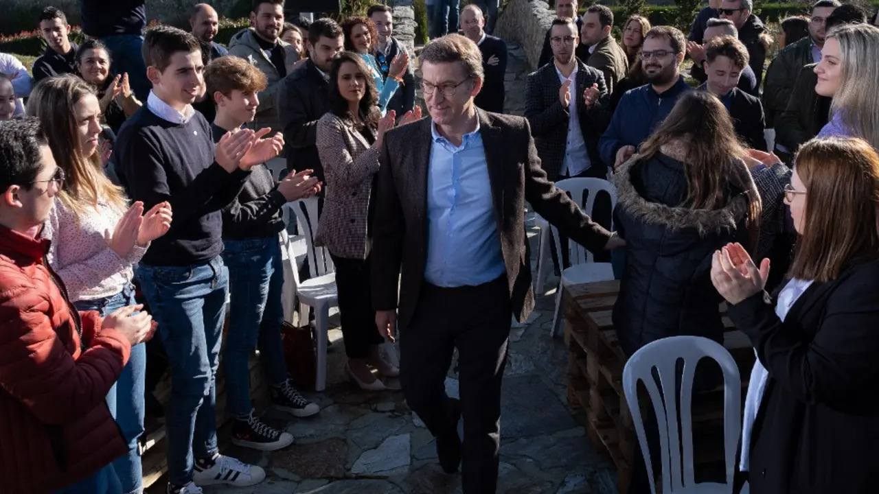 Alberto Núñez Feijóo, este sábado en Pontevedra. TWITTER