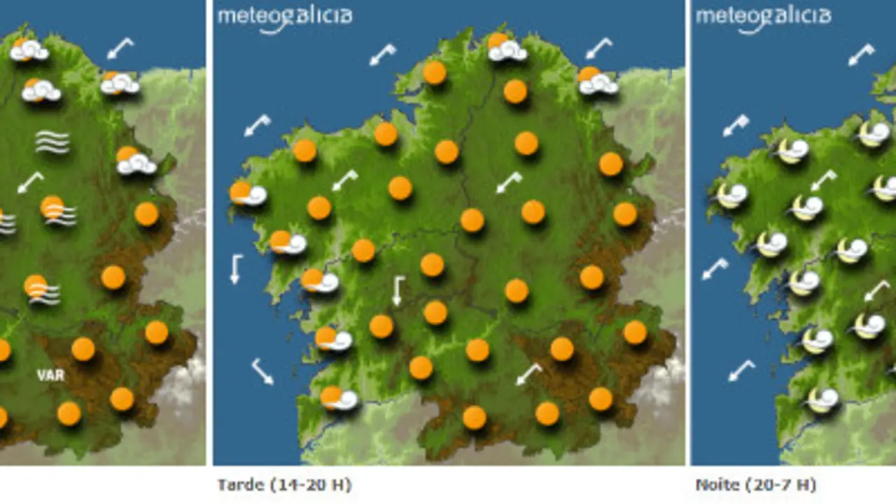 Mapa de la previsión del tiempo para este jueves.METEOGACIA