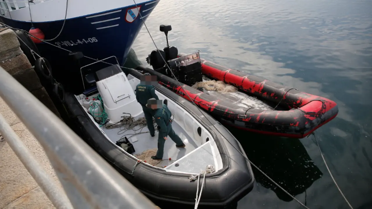 As dúas lanchas que transportaban a cocaína. DP