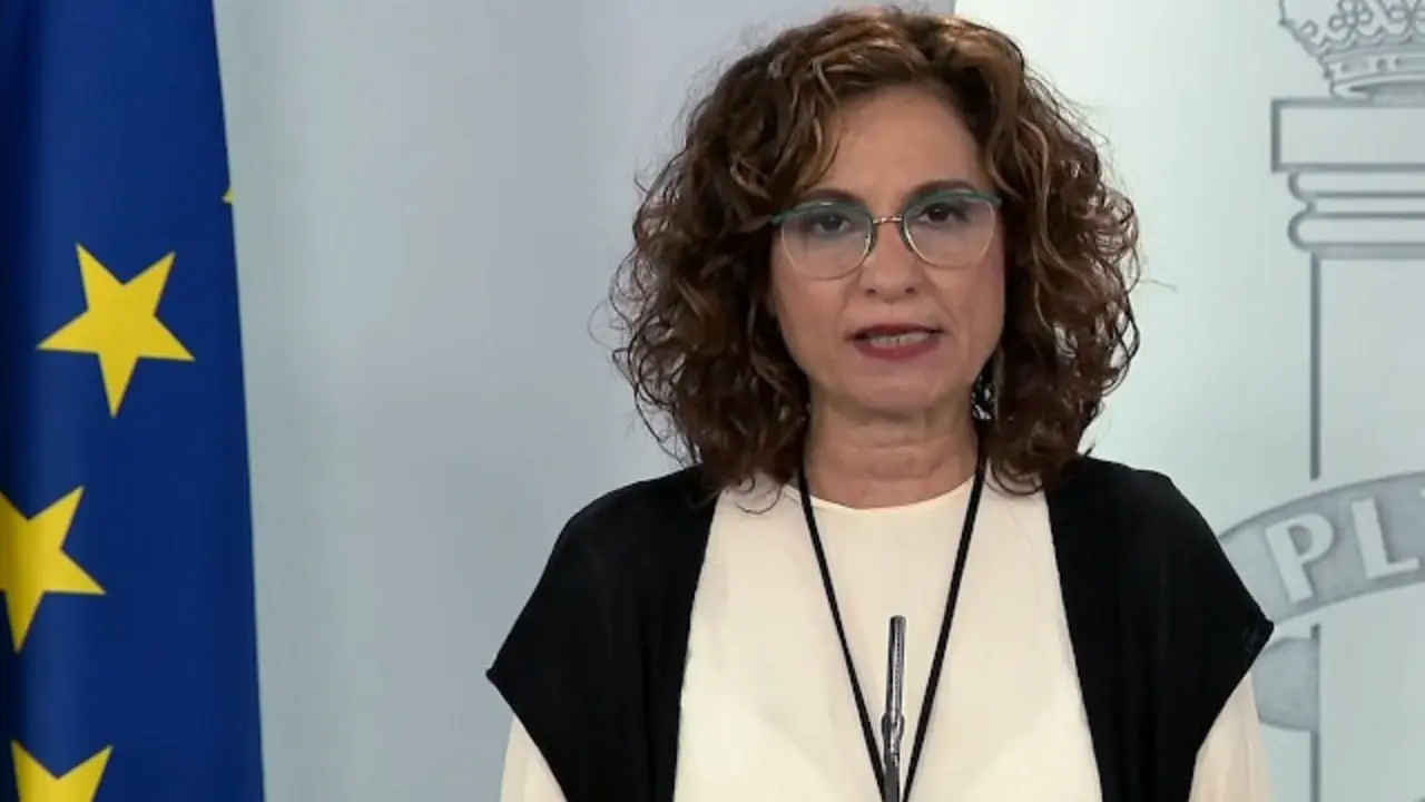 María Jesús Montero, este xoves en rolda de prensa. EFE