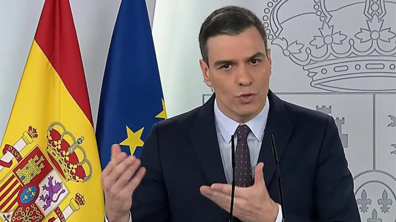 Pedro Sánchez, en la rueda de prensa. EFE