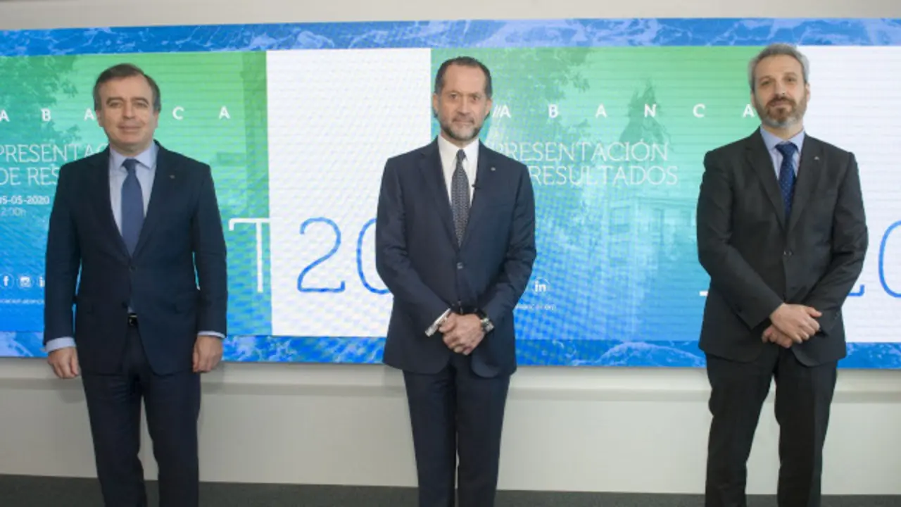 Francisco Botas, Juan Carlos Escotet Rodríguez y Alberto de Francisco. ABANCA