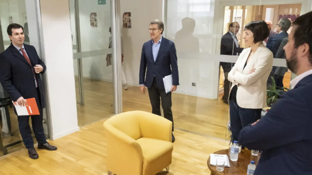 Caballero, Feijóo, Pontón y Gómez Reino, este jueves. EFE