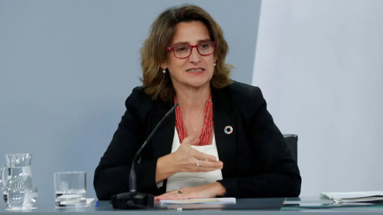 Teresa Ribera, en la rueda de prensa de este martes. EFE