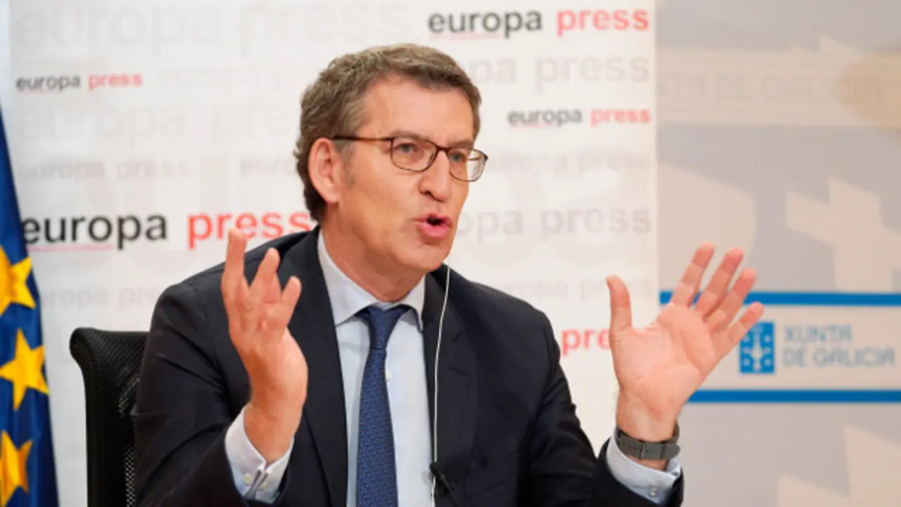 Feijóo, en el encuentro organizado por Europa Press. EP