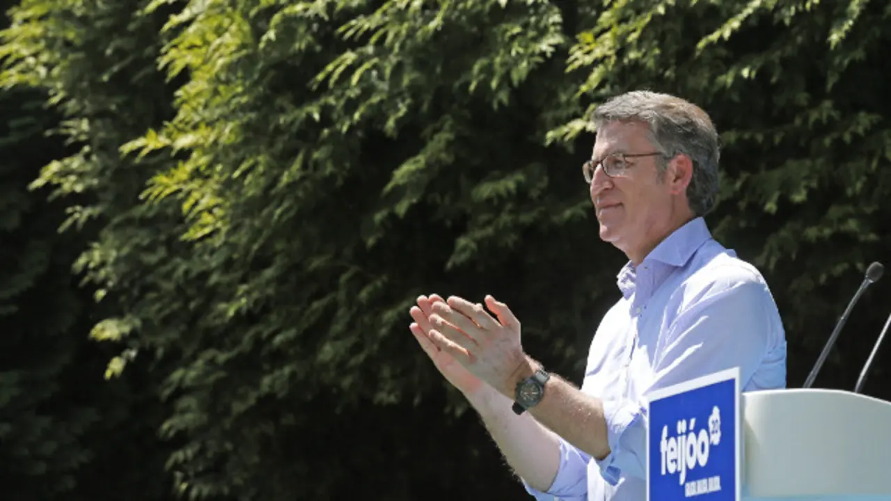 Feijóo, no acto de presentación da súa candidatura. EFE
