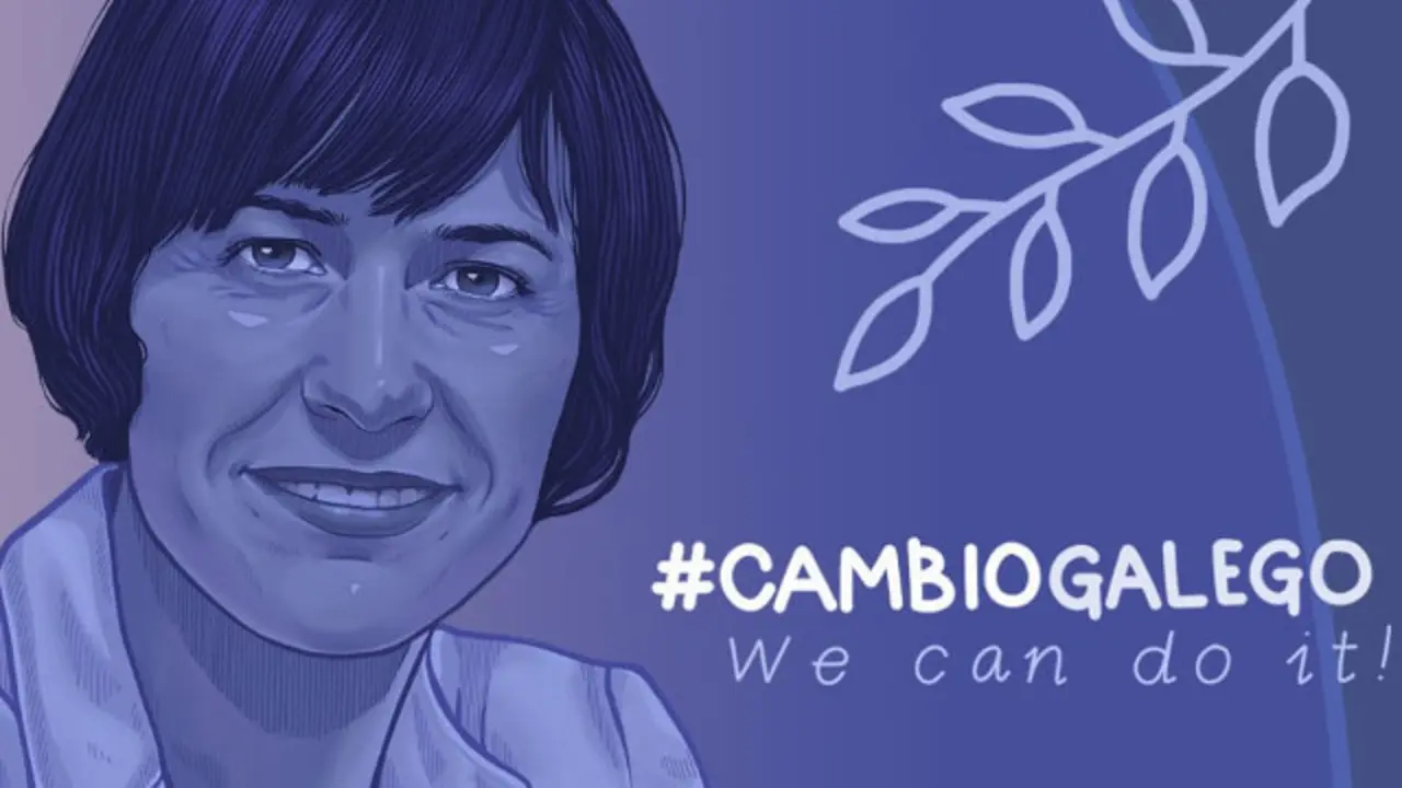 O póster de Ana Pontón presentado este sábado. LIDIA CAO