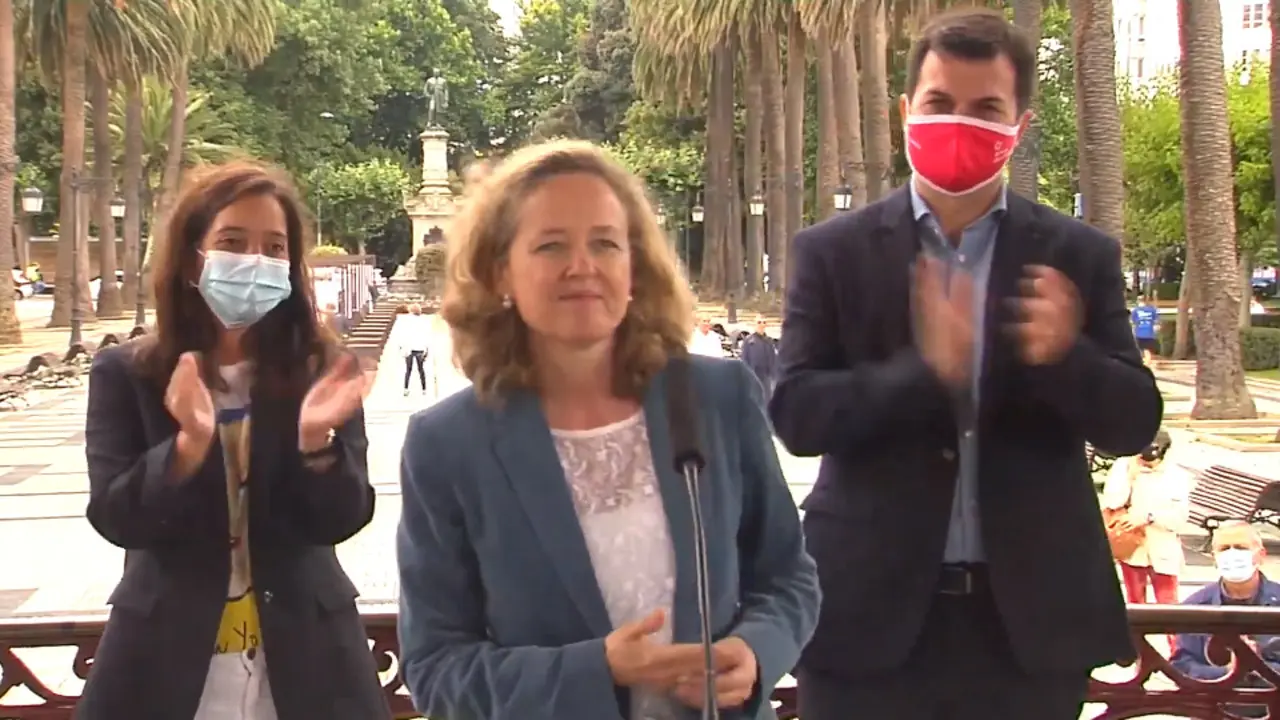 Nadia Calviño, durante su intervención. PSDEG