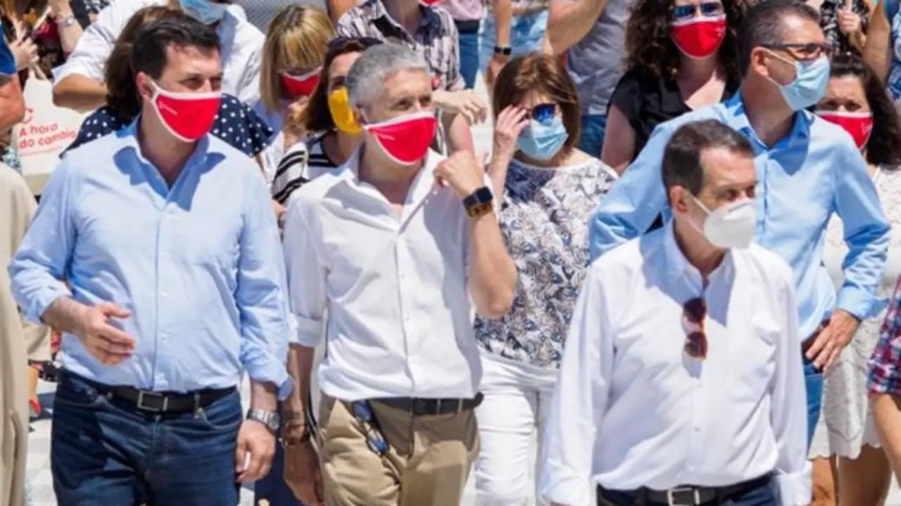 Gonzalo Caballero, Marlaska e Abel Caballero. PSOE