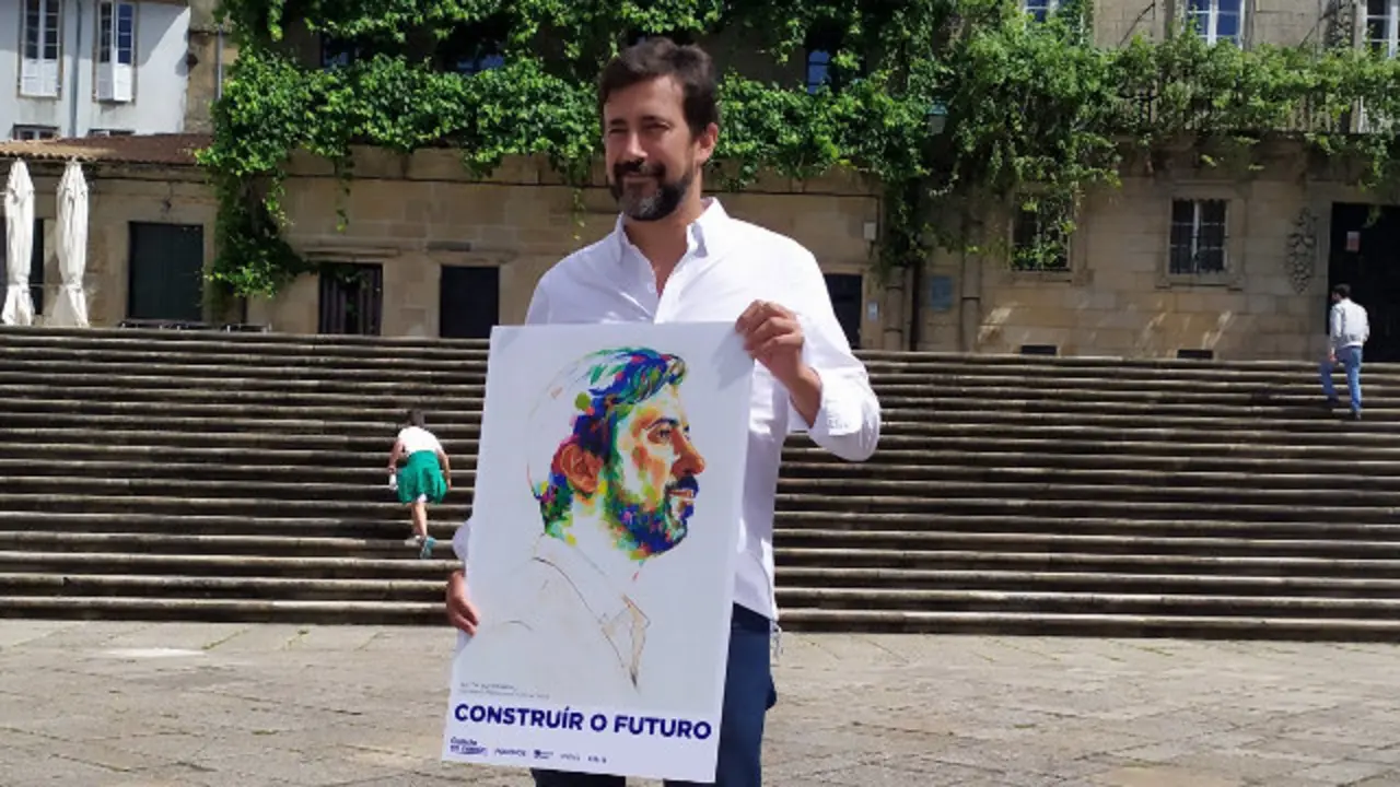 Gómez Reino presenta a nova cartelería en Santiago de Compostela.EFE