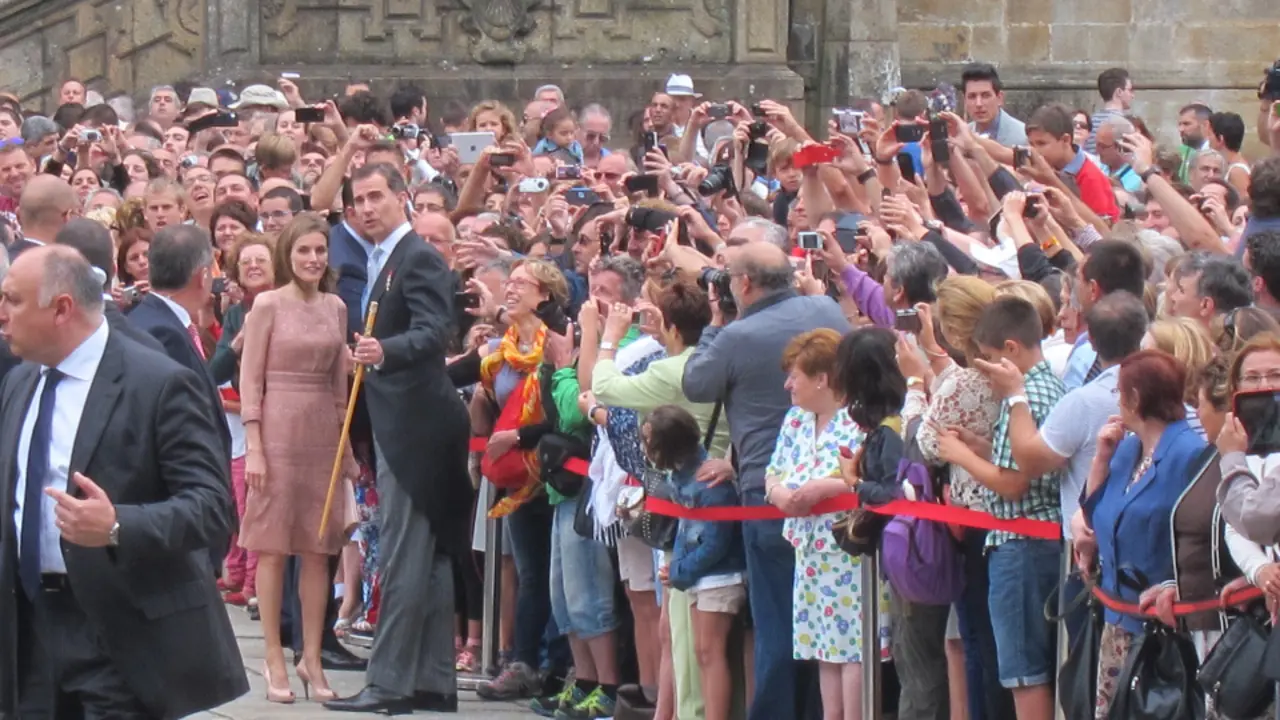 Los reyes, en Santiago durante la Ofrenda al Apóstol de 2014. EUROPA PRESS