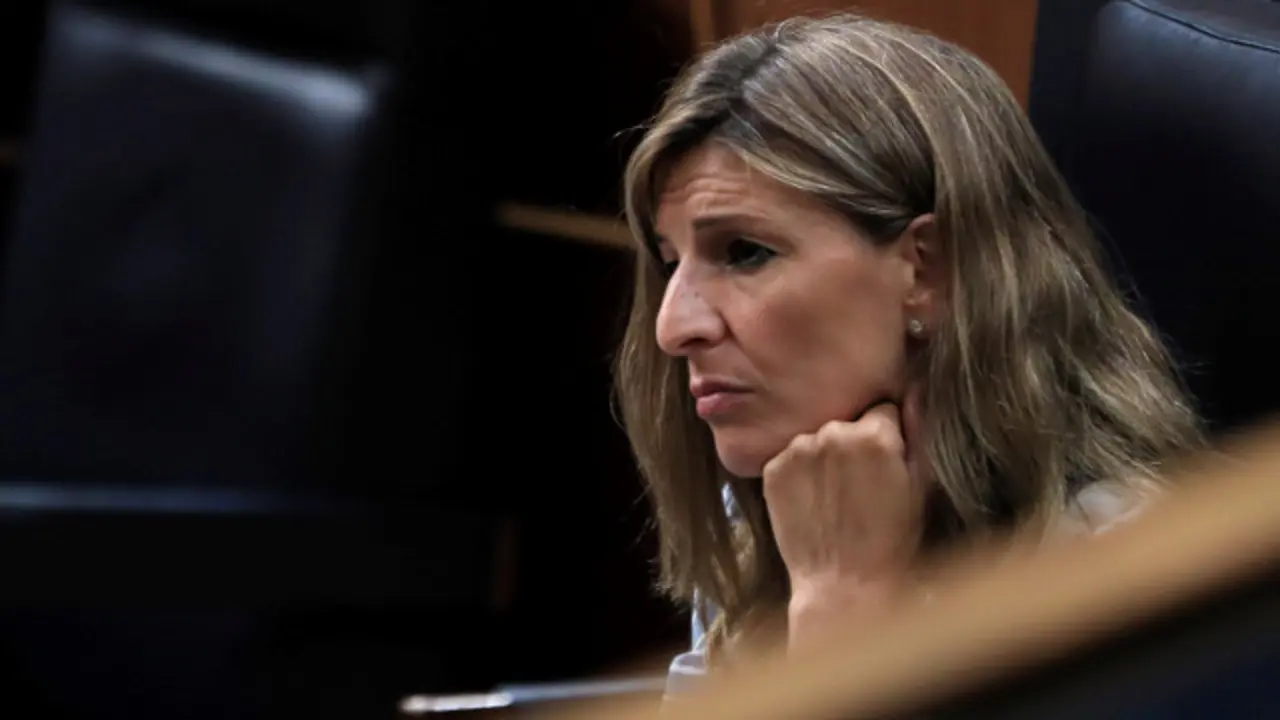 Yolanda Díaz, en el pleno del Congreso de este miércoles. FERNANDO ALVARADO