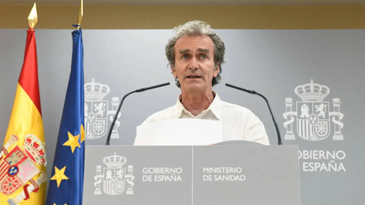 Fernando Simón informa en rueda de prensa este jueves de la evolución de la Covid-19. VÍCTOR LERENA.