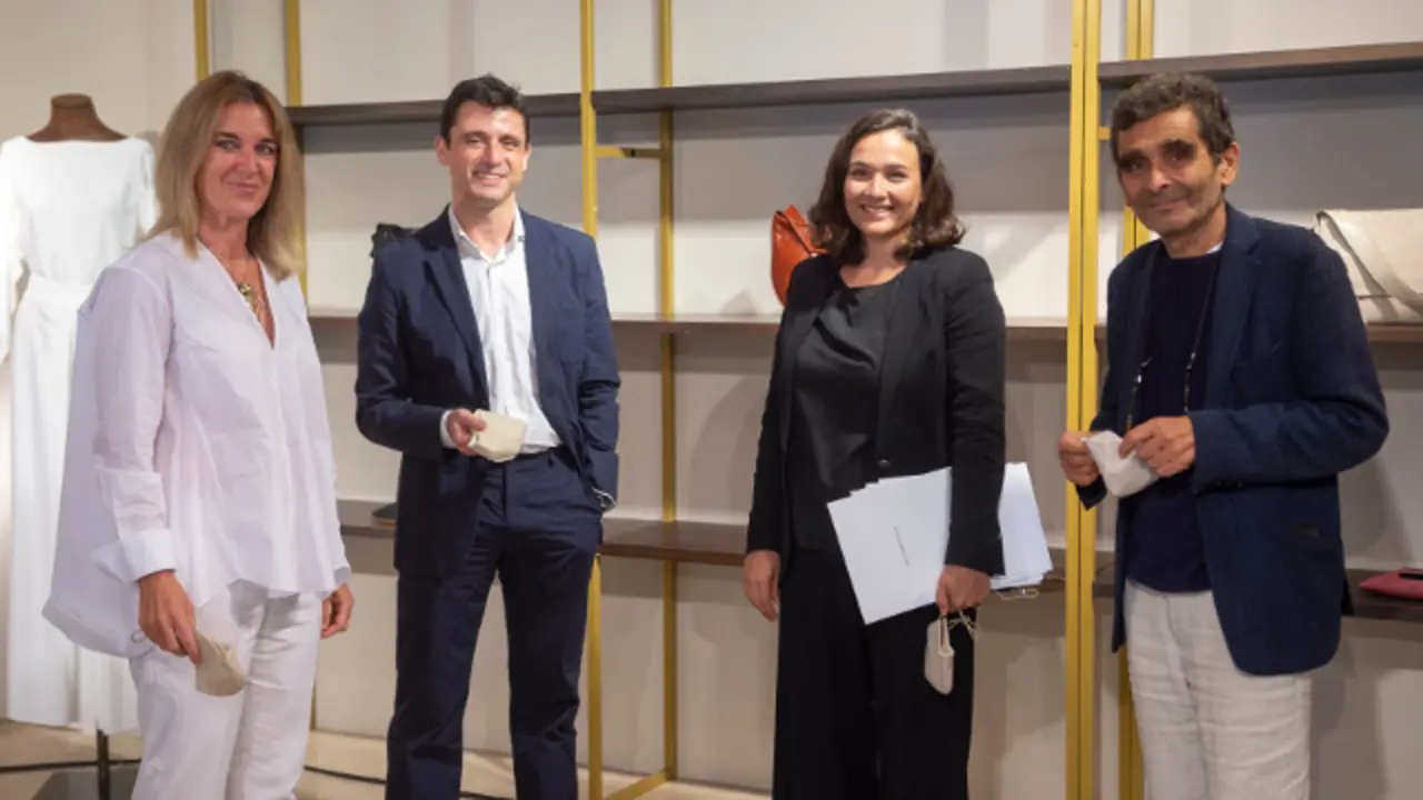 Maite Aranzábal, Antonio Ponte, Adriana Domínguez e Adolfo Domínguez. M. RIOPA