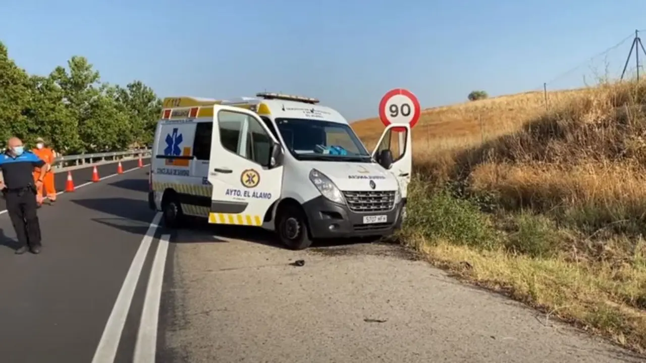 Cuneta próxima á localidade de El Álamo onde se produciu o atropelo. EUROPA PRESS