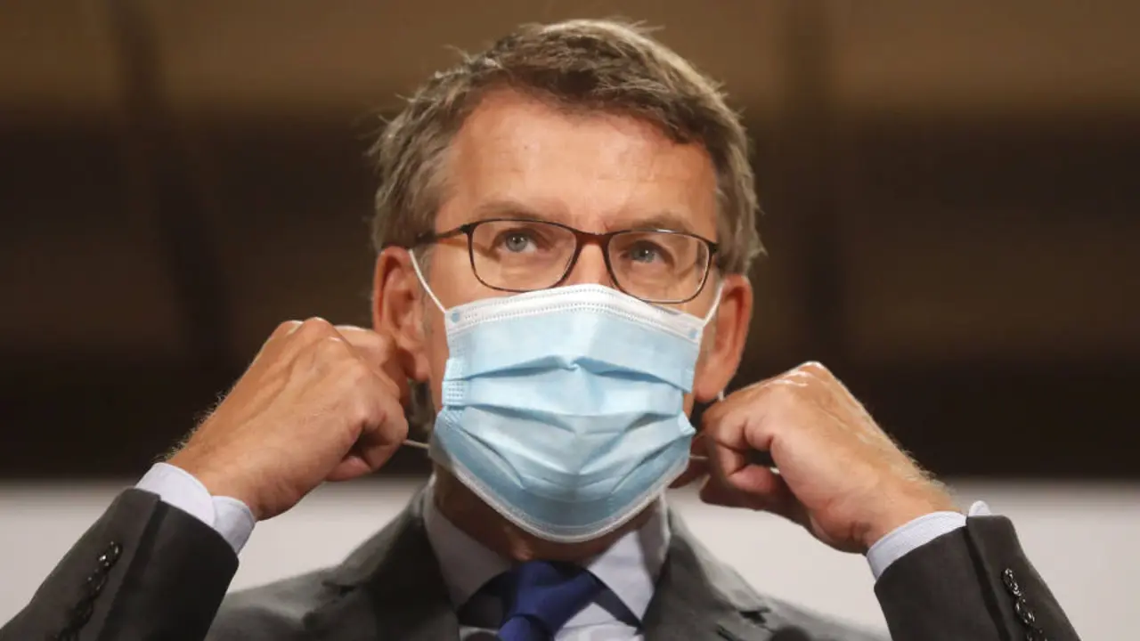 Núñez Feijóo, durante la rueda de prensa que ofreció tras la reunión del Consello este jueves