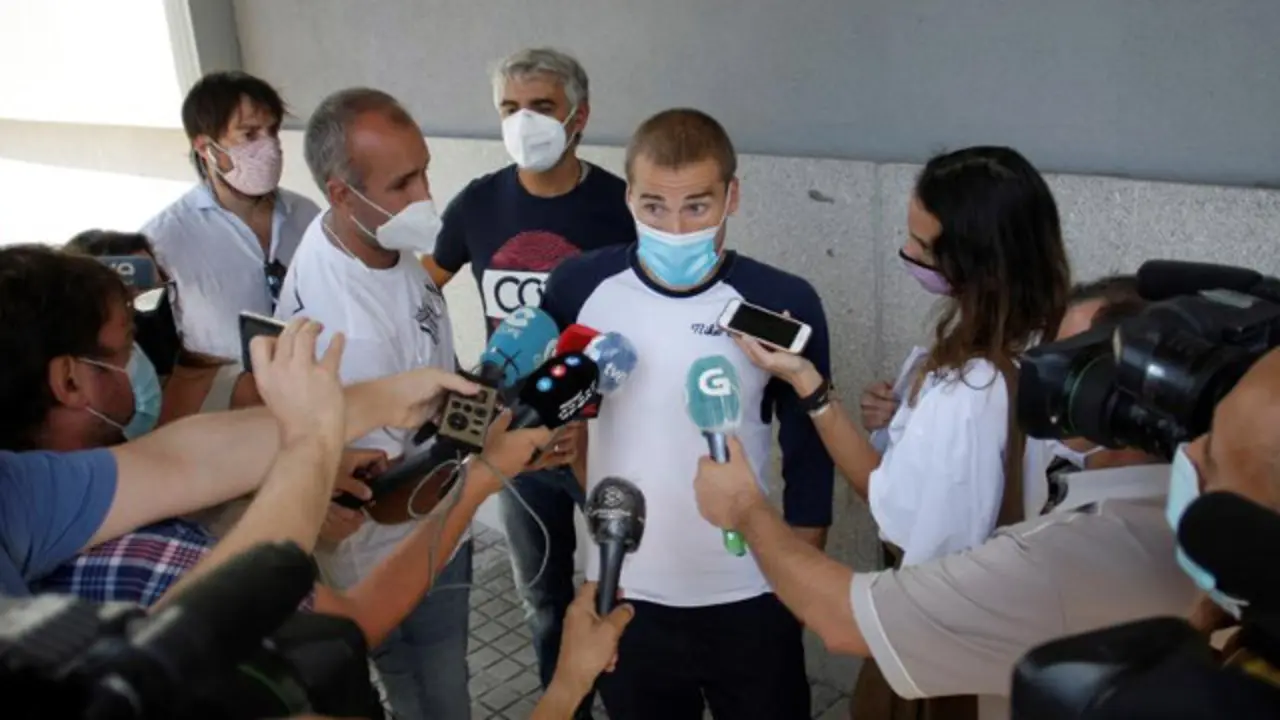 Bergantiños, tras declarar en Lonzas. CABALAR