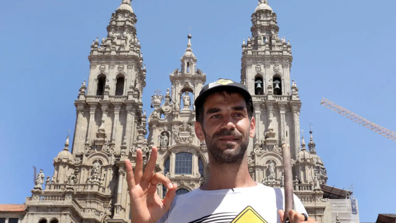 Calderón no Obradoiro. EFE