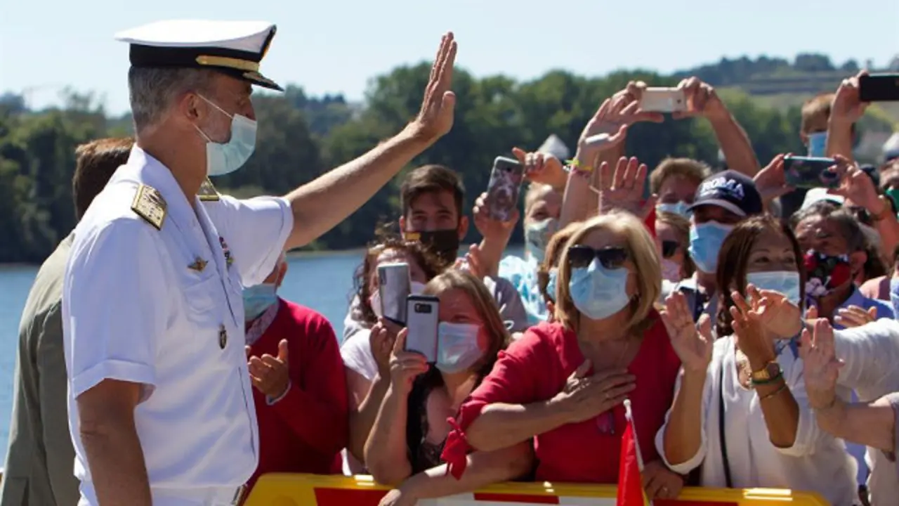 O rei Felipe VI, en Tui. EFE