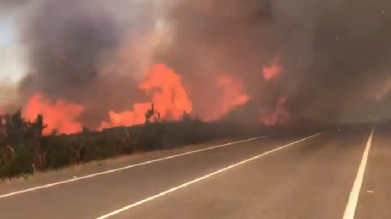 Incendio en O Pindo. TWITTER