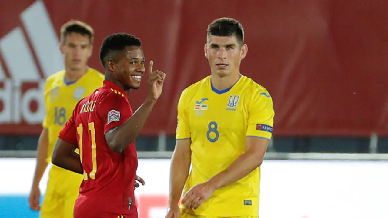 Ansu Fati celebra un gol. EMILIO NARANJO