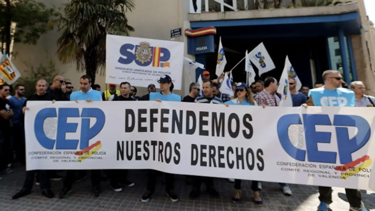 Una protesta de sindicatos policiales. ARCHIVO