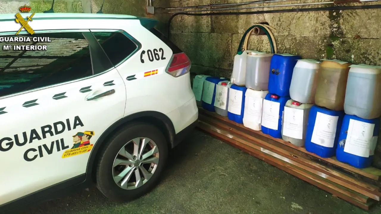 O material incautado. GARDA CIVIL