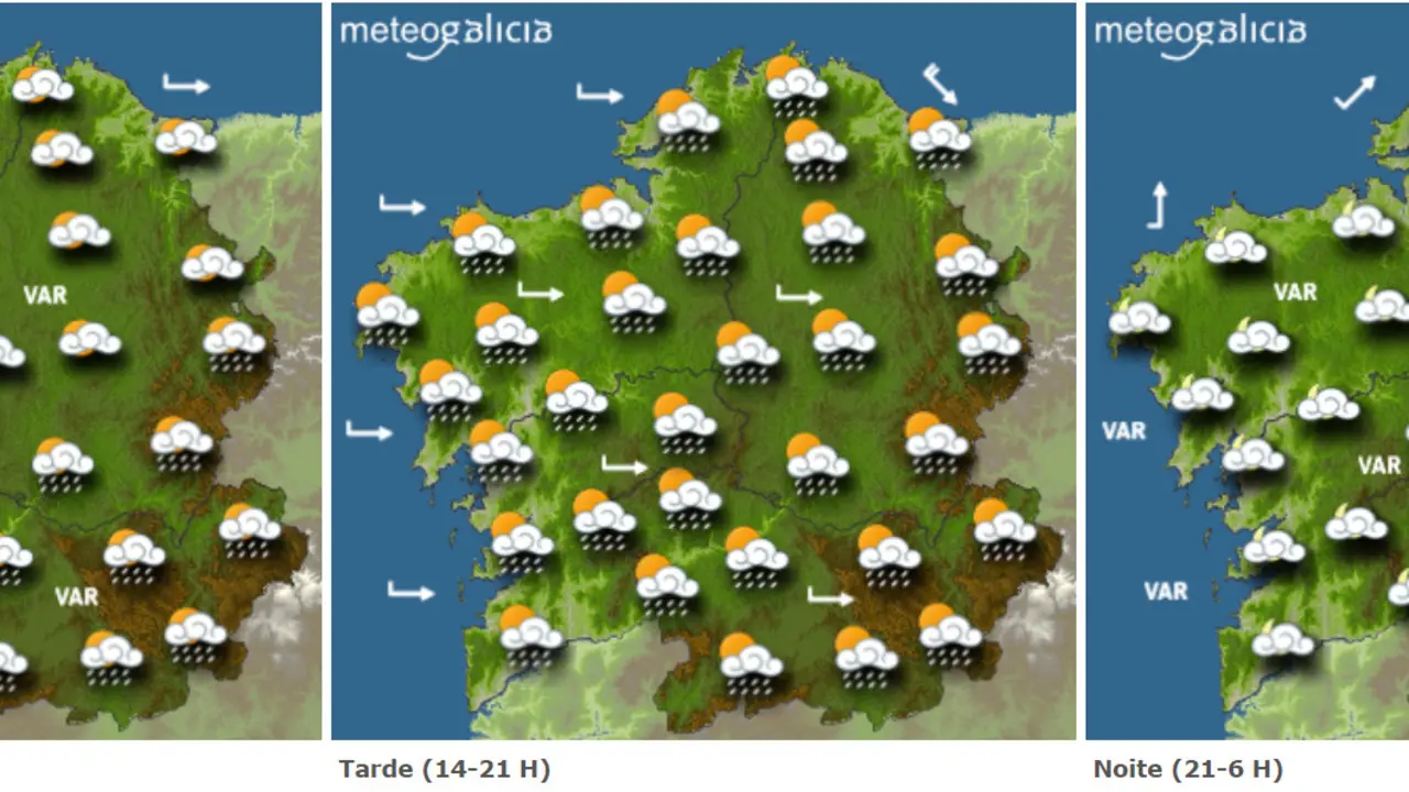 Mapa del tiempo para este domingo. METEOGALICIA