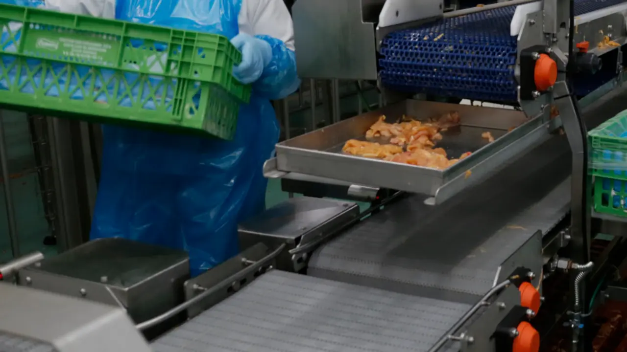 Un trabajador en una av&iacute;cola de la provincia. GONZALO GARC&Iacute;A (ADP)