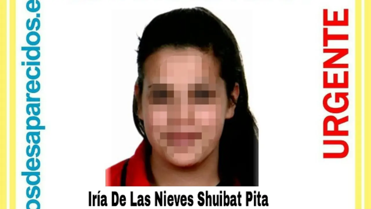 A foto difundida da menor. SOS DESAPARECIDOS