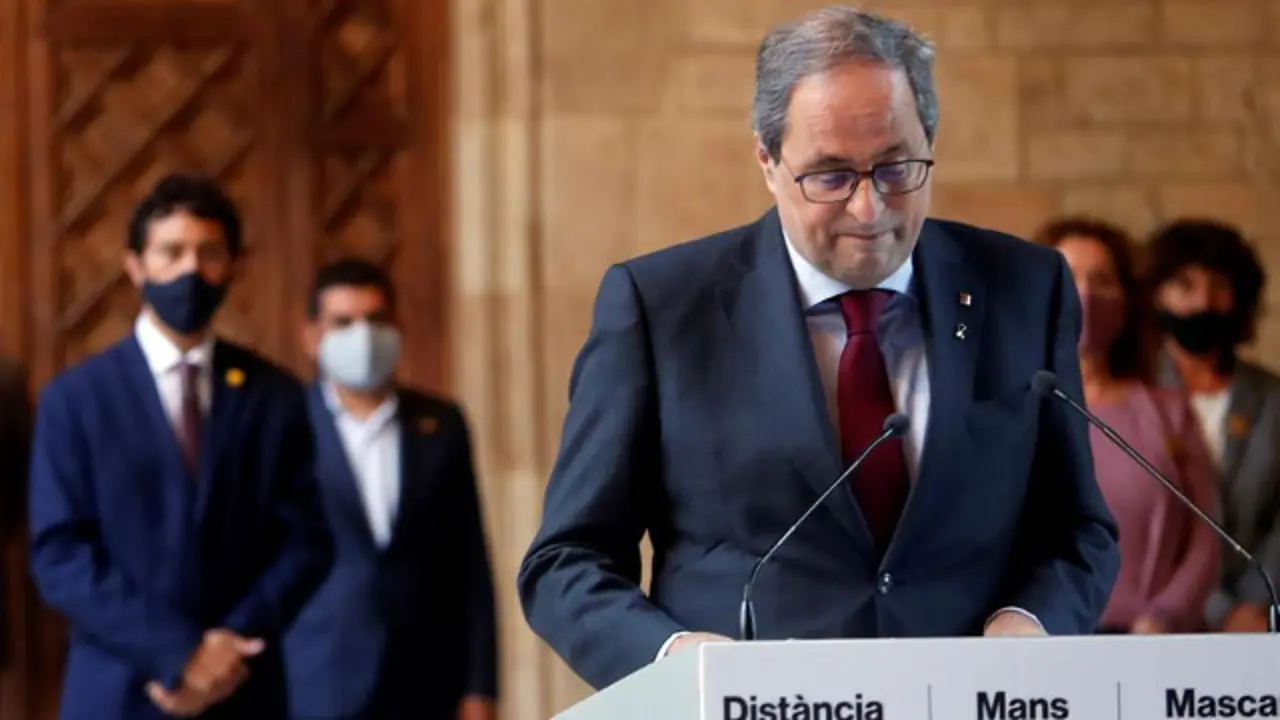 Torra, durante la declaración institucional. MARTA PÉREZ