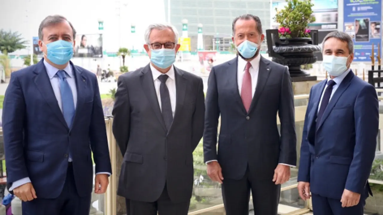 Francisco Botas, Xavier Musca, Juan Carlos Escotet y Marc Didier. EFE