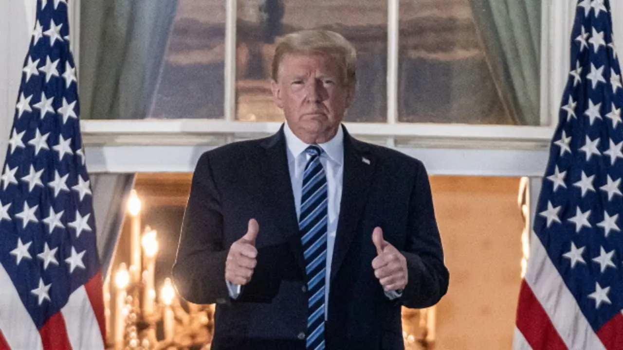 Donald Trump, tras regresar á Casa Branca. EFE