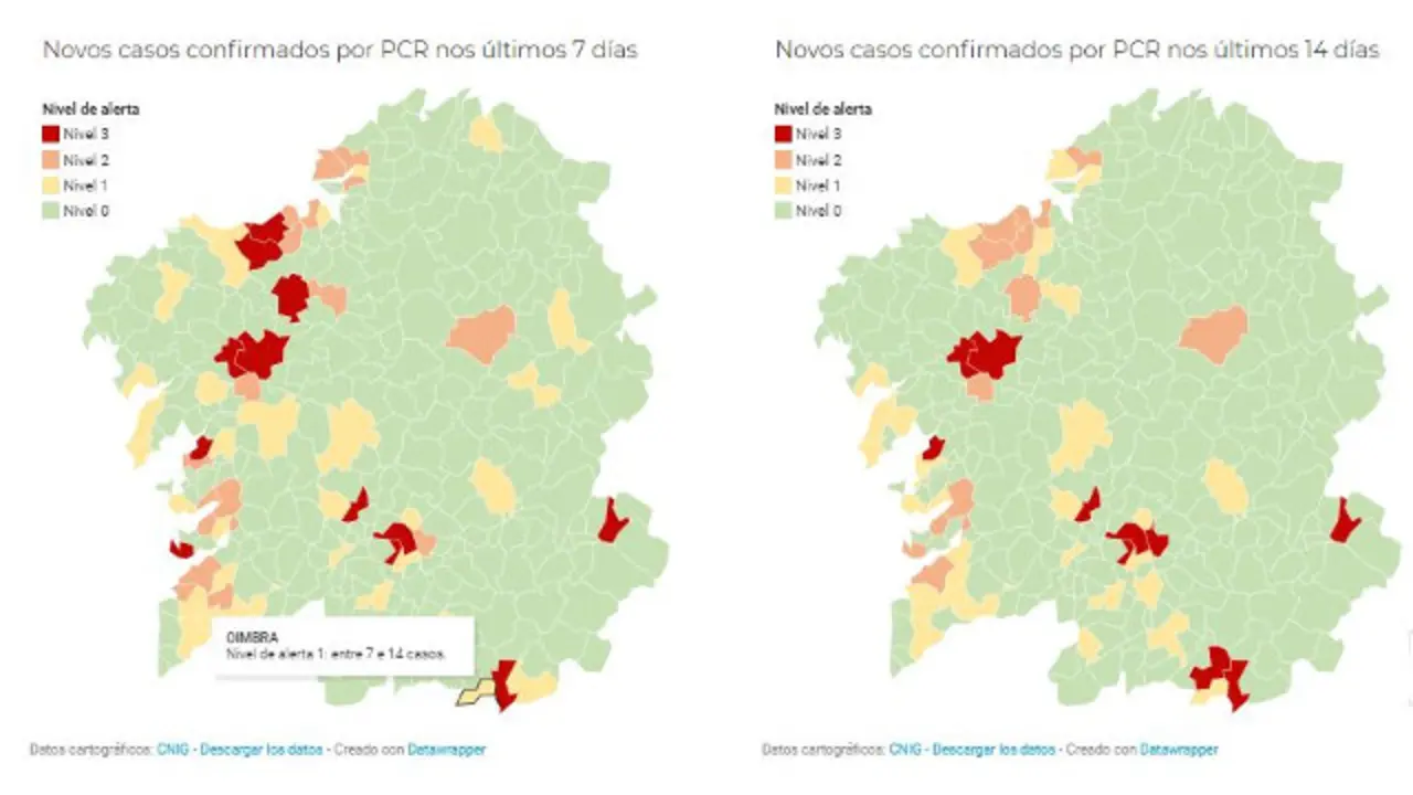 Mapa del semáforo del covid domingo 18 de octubre