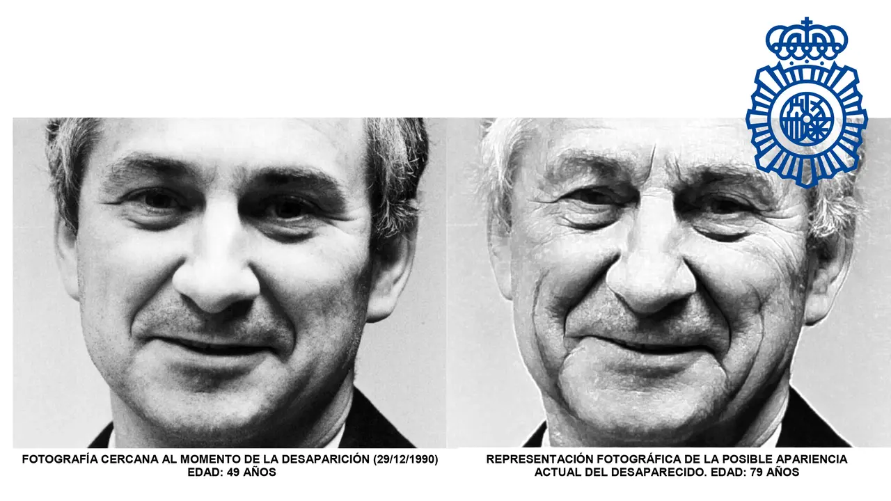 Estimación del aspecto que presentaría en la actualidad el doctor Fernando Cuadrado. POLICÍA NACIONAL - Portada