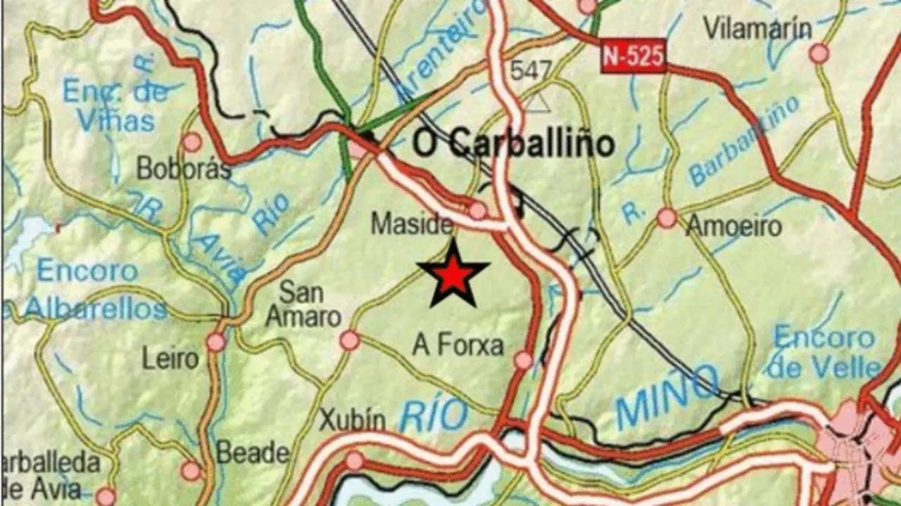 Punto de localización del temblor. IGN