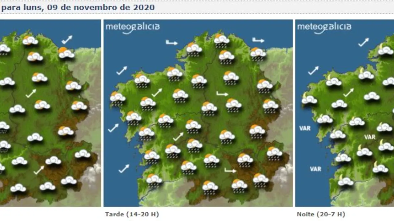 Previsión de MeteoGalicia para este lunes