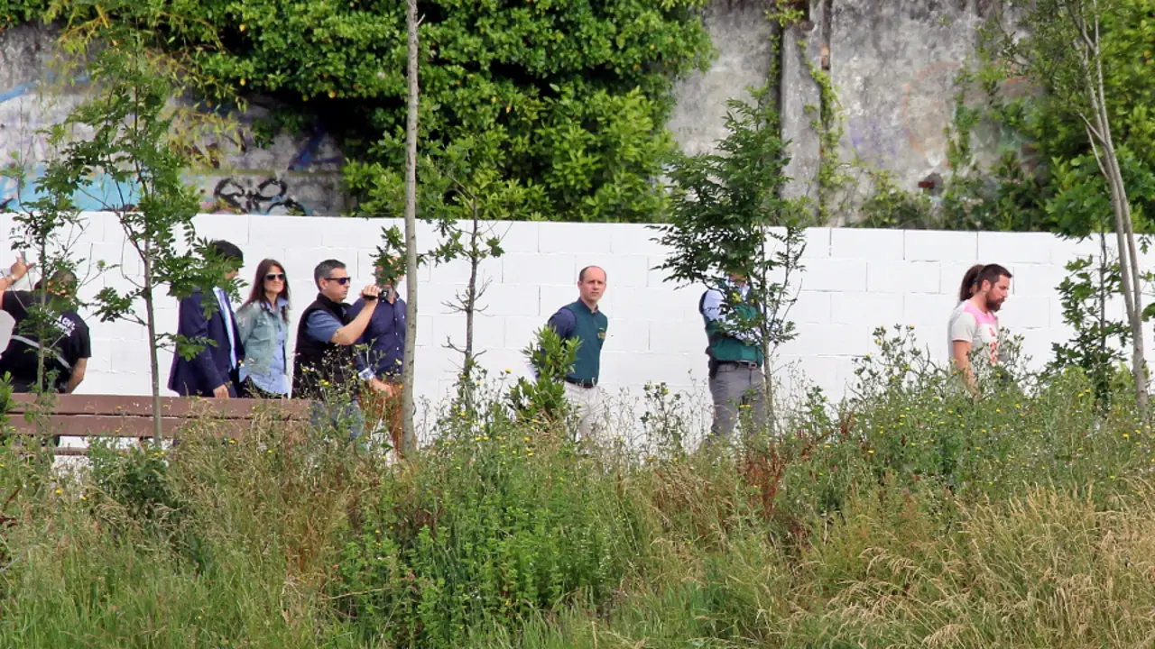 O Chicle durante a reconstrución dos feitos. DP