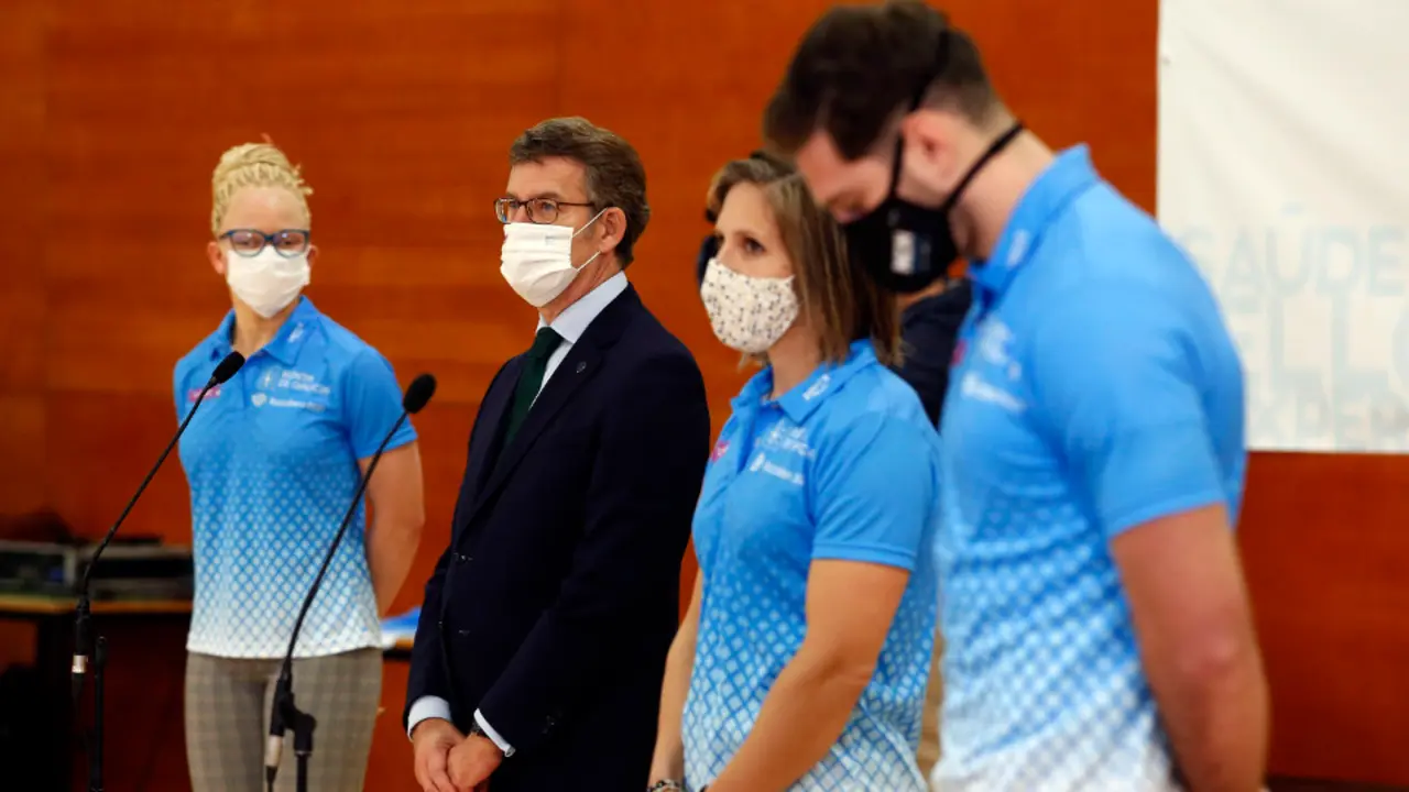 Feijóo acudió este lunes a Pontevedra para participar en un acto en favor de la igualdad de género. JAVIER CERVERA-MERCADILLO