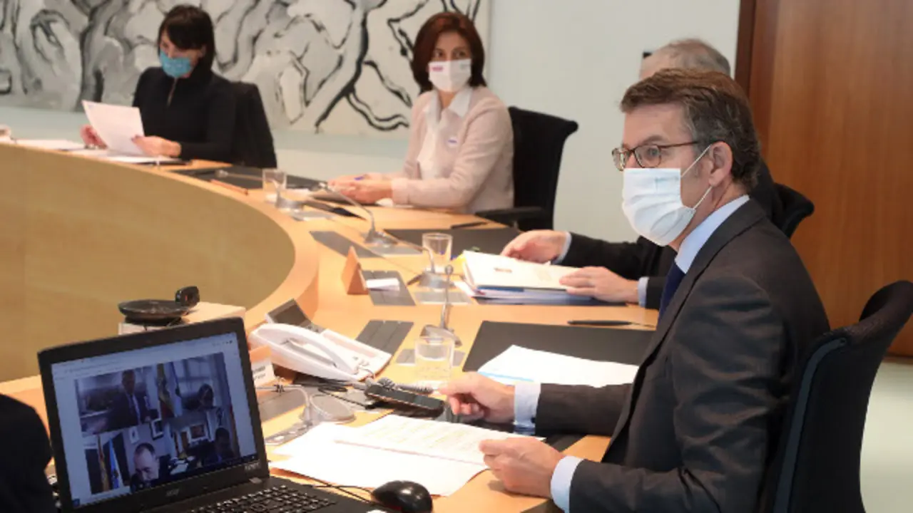 Feijóo, durante a reunión do Consello. AGN