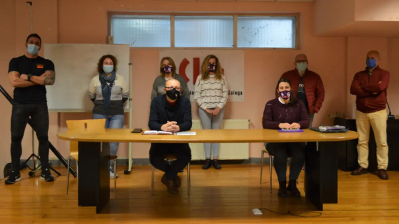 Rueda de prensa ofrecida este jueves por el sindicato. CIG