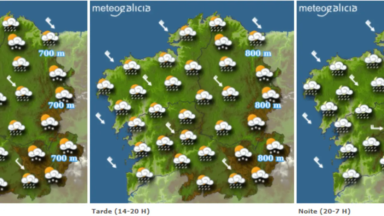 Mapas del tiempo para este sábado. METEOGALICIA