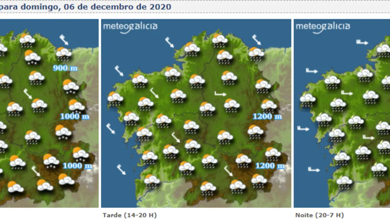 Mapas del tiempo para este domingo