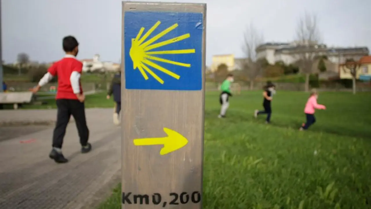 Unha imaxe dos alumnos do CEIP San Pedro de Visma, en A Coruña. EFE