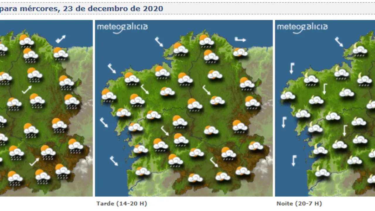 Mapas del tiempo para este miércoles. METEOGALICIA
