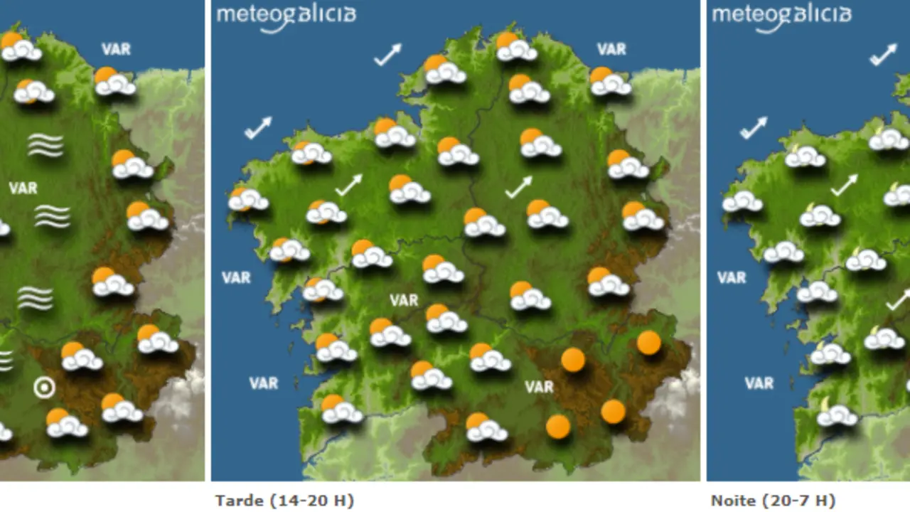 Mapas del tiempo para este viernes. METEOGALICIA