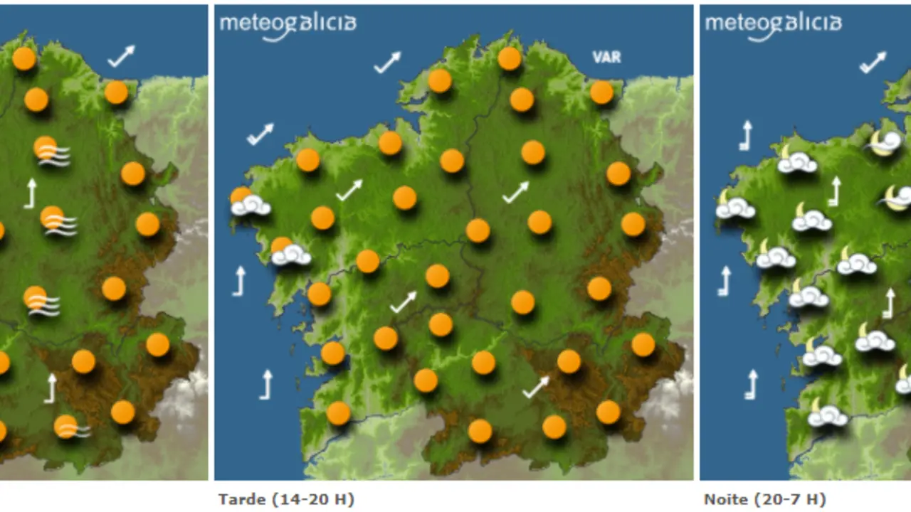 Mapas del tiempo para este lunes. METEOGALICIA