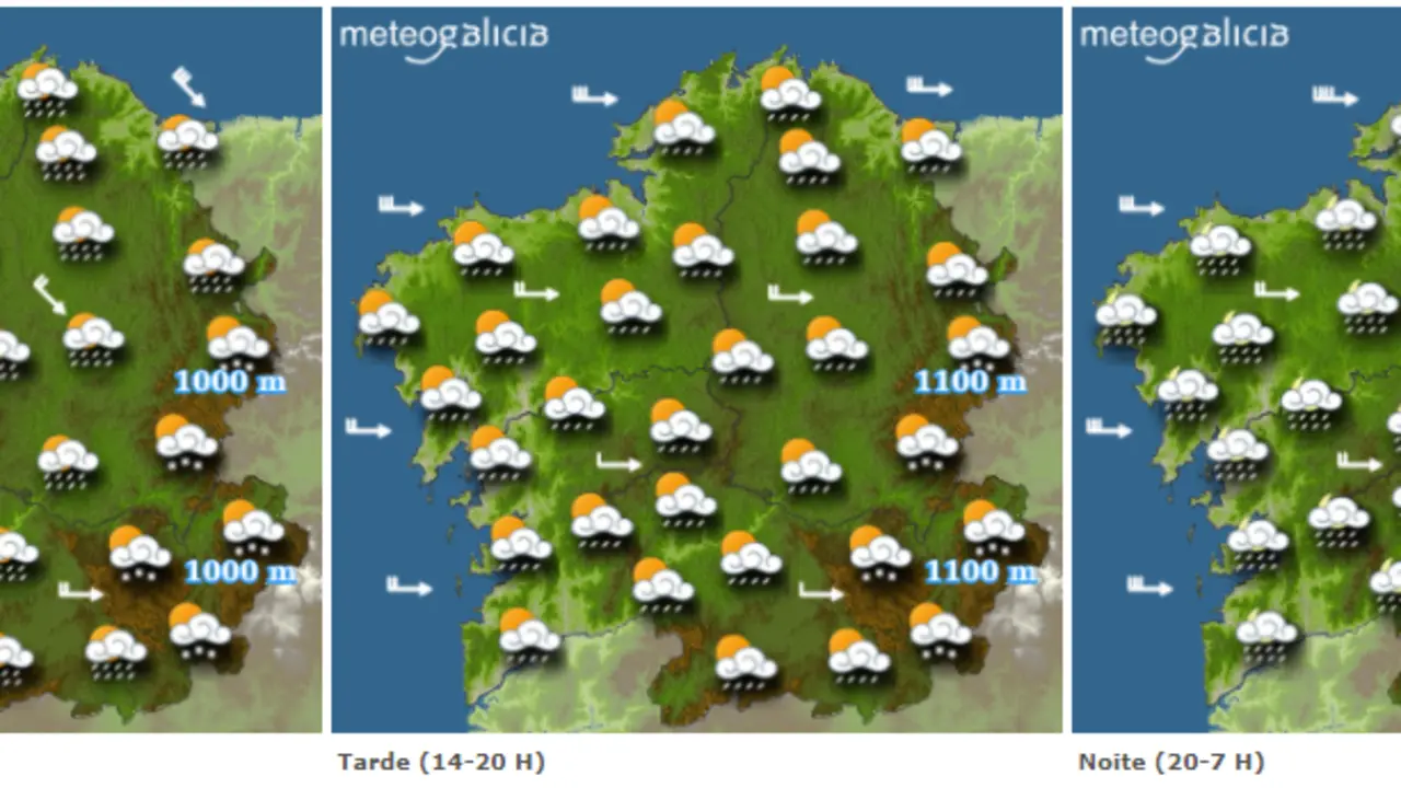 Mapas del tiempo para este viernes. METEOGALICIA