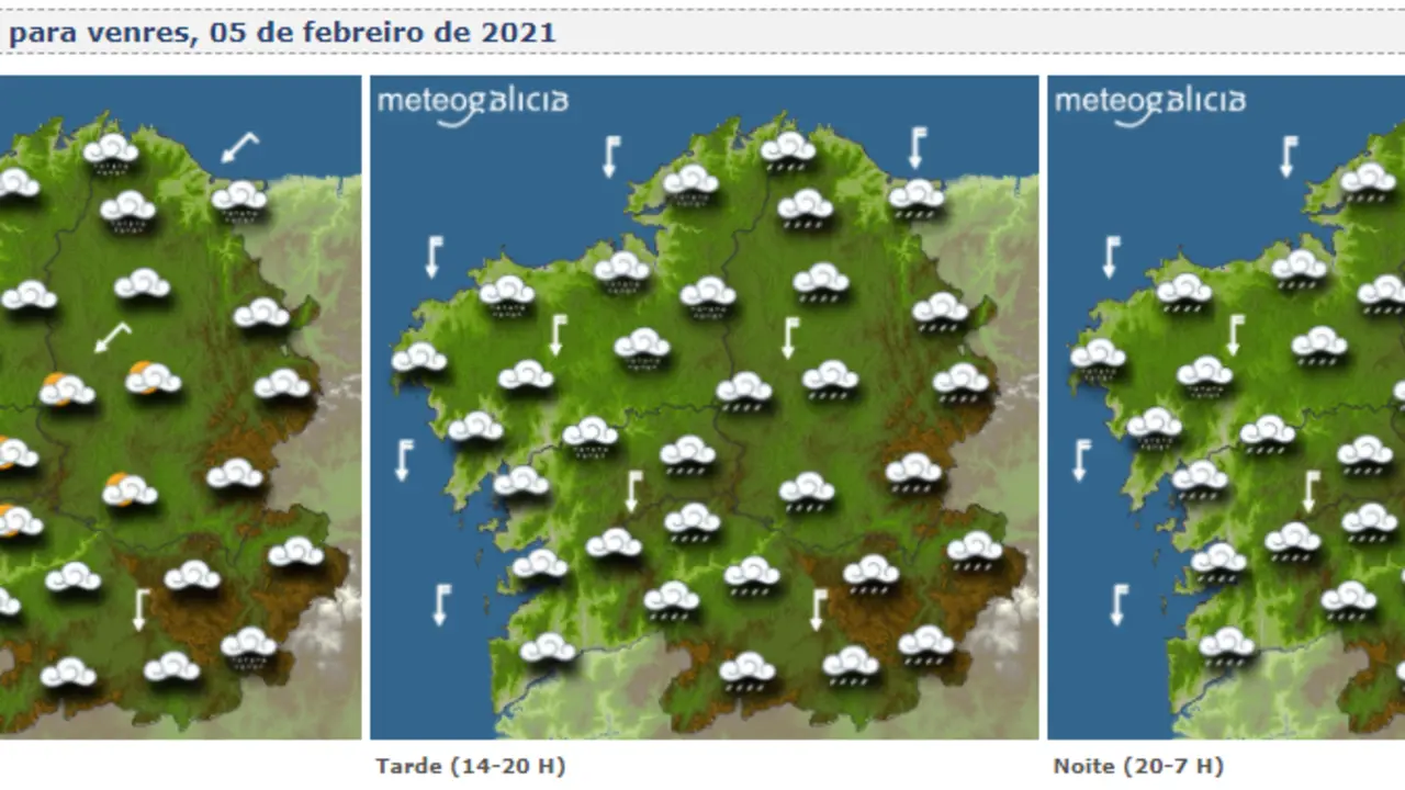 Mapas del tiempo para este viernes. METEOGALICIA